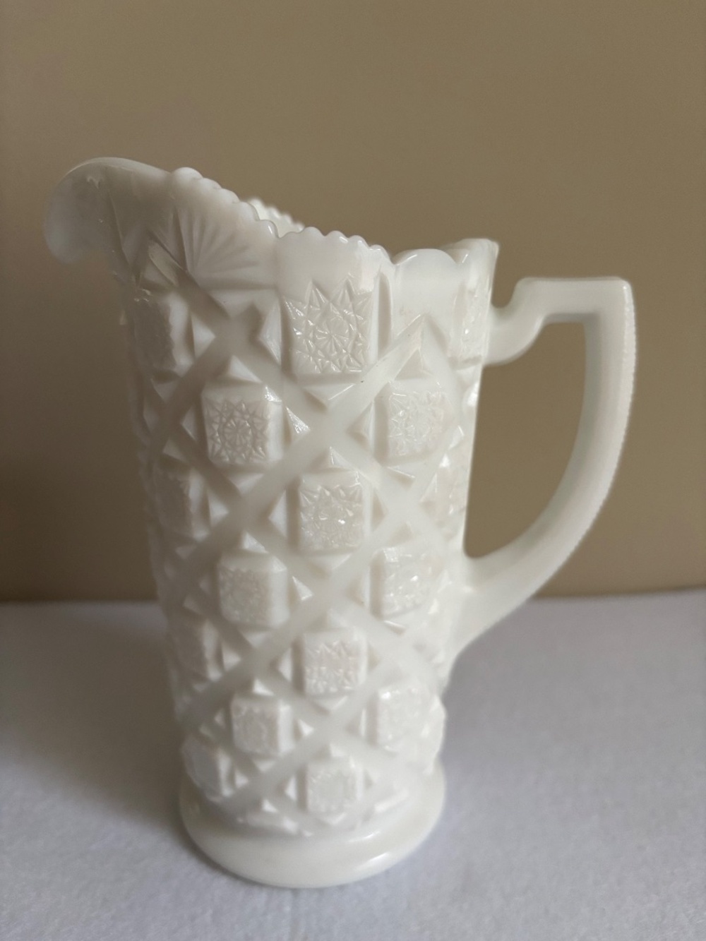 Westmoreland Old Quilt Milkglass Jug